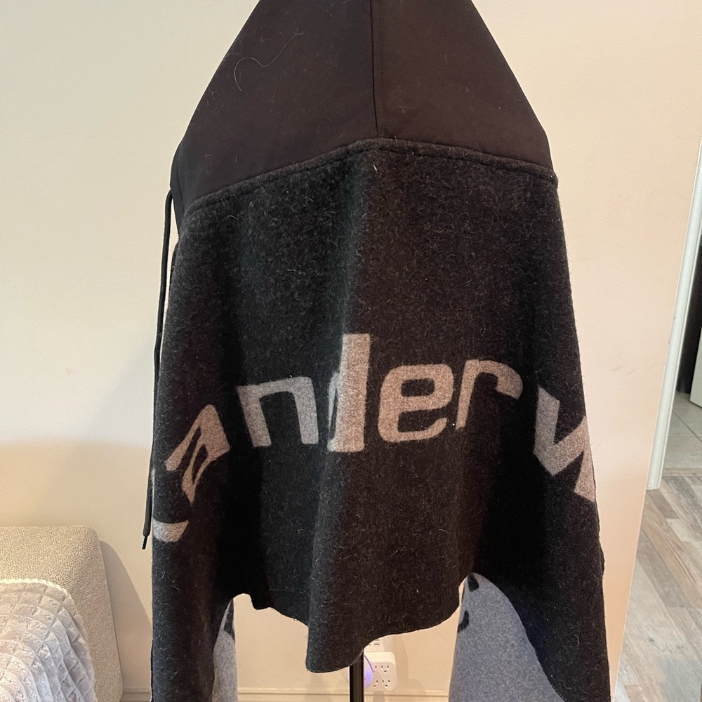 Alexander Wang Black and Gray Hooded Poncho - Picture 7 of 8